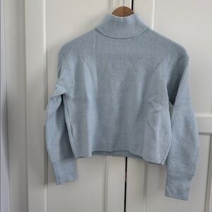 Lululemon Light Blue Mock Neck Knit Sweater